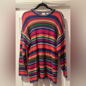 Women’s Vintage '90s Hasting & Smith Multi Color Striped Sweater Ramie Blend M.‎